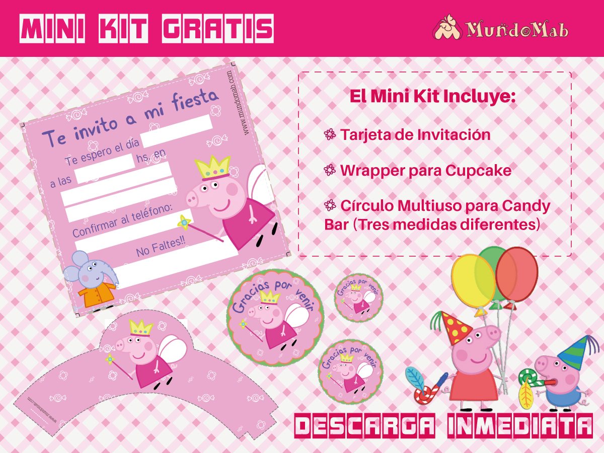 A bordo fuerte teléfono Peppa Pig: mini-kit de cumpleaños para imprimir – Descarga Gratis – Mundo  Mab | Kits de Cumpleaños para imprimir