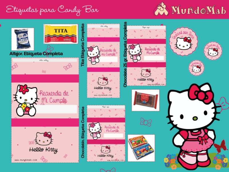Candy Bar Hello Kitty para imprimr