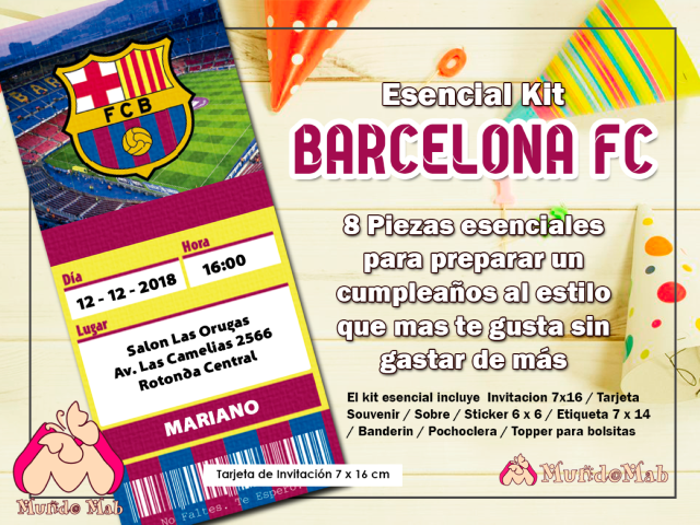 Barcelona FC: Invitaciones de Cumpleaños para descargar