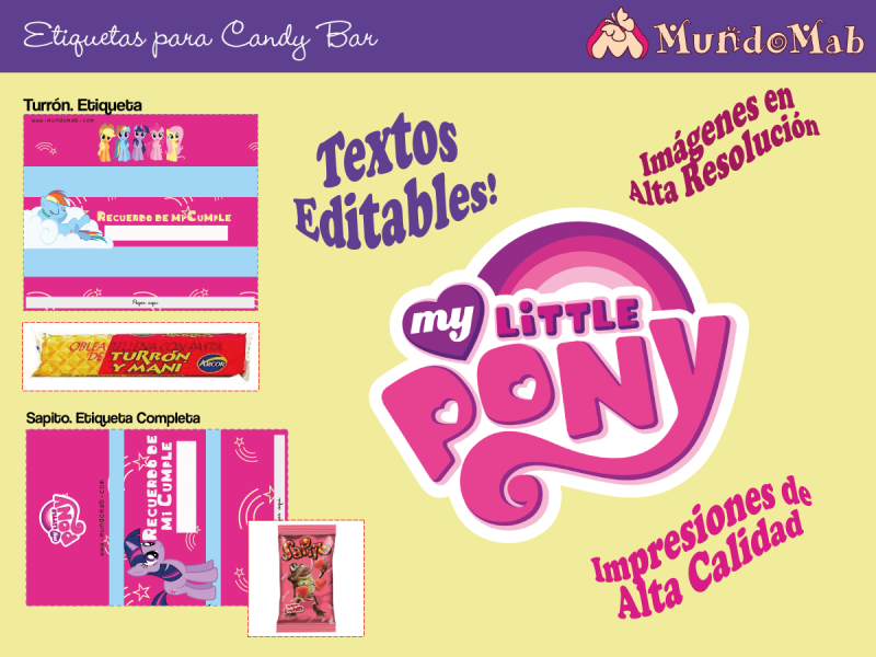 candy bar para imprimir mi pequeño pony