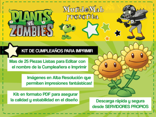 plantas vs zombies kit imprimible by mundomab