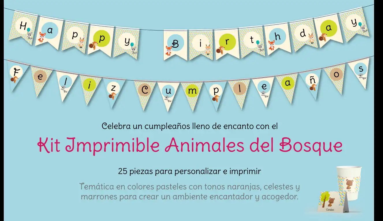 Invitaciones de cumpleaños para imprimir de animales del bosque