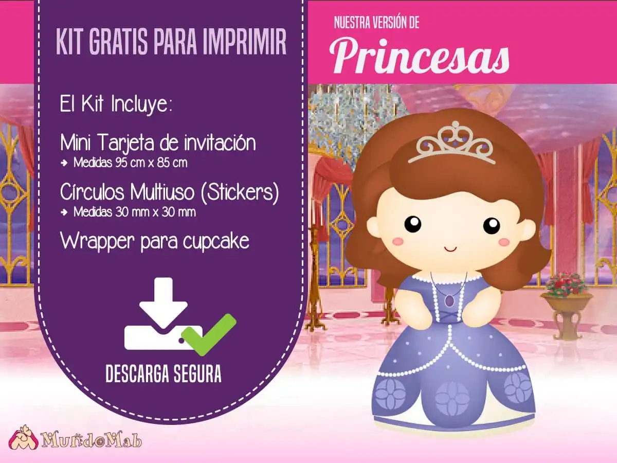 Invitaciones de cumpleaños con princesas para imprimir